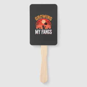 Halloween Growing My Fangs Haunted Cat Hand Fan