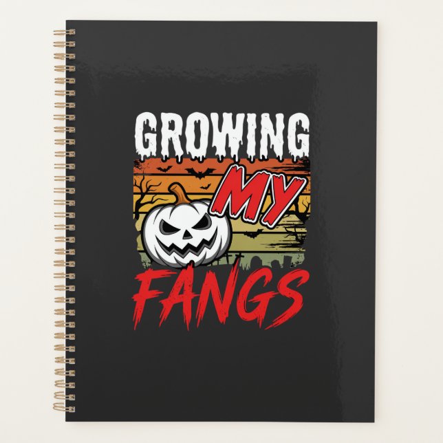 Halloween Growing My Fangs Vampire Pumpkin Planner (Front)