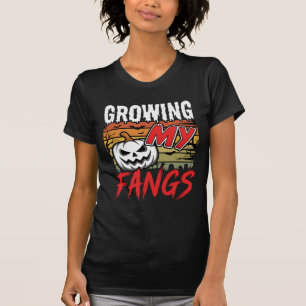 Halloween Growing My Fangs Vampire Pumpkin T-Shirt