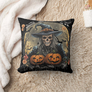 Halloween,Guardian of the Pumpkins, Skull Pumpkins Cushion