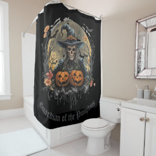 Halloween,Guardian of the Pumpkins,Skull Pumpkins Shower Curtain