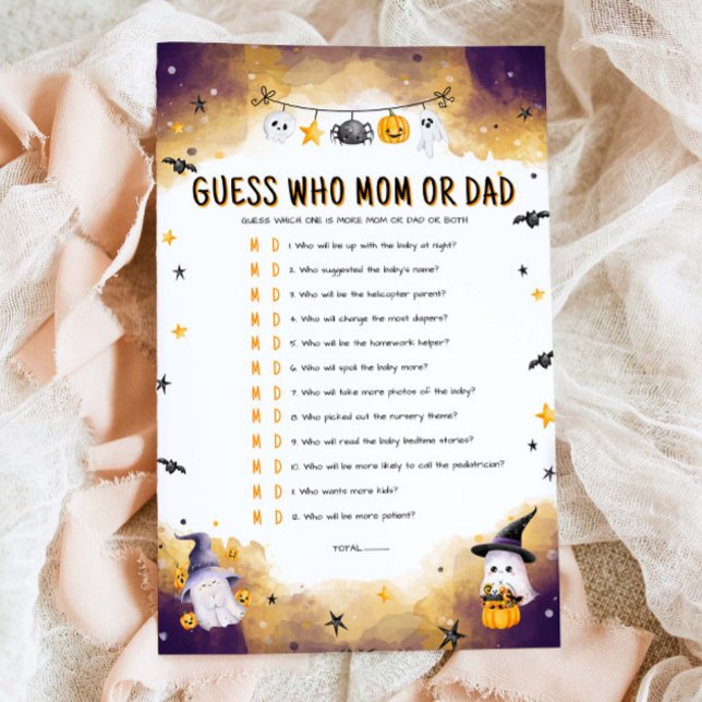 Halloween Guess Who Mum or Dad Baby Shower Game (Creator Uploaded)
