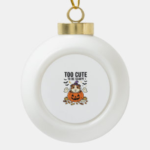 Halloween Guinea Pig Too Cute To Be Scary Vintage_ Ceramic Ball Christmas Ornament