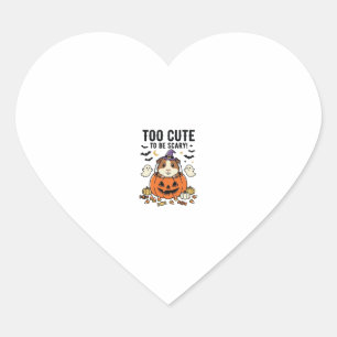 Halloween Guinea Pig Too Cute To Be Scary Vintage_ Heart Sticker