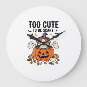 Halloween Guinea Pig Too Cute To Be Scary Vintage_ Large Clock