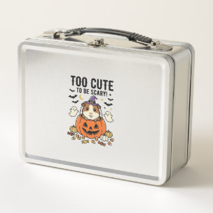 Halloween Guinea Pig Too Cute To Be Scary Vintage_ Metal Lunch Box