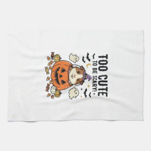 Halloween Guinea Pig Too Cute To Be Scary Vintage_ Tea Towel