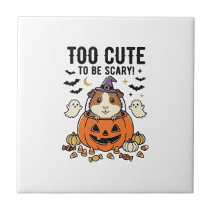 Halloween Guinea Pig Too Cute To Be Scary Vintage_ Tile