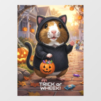 Halloween Guinea Pigs, Cat Costume Trick or Wheek! Window Cling