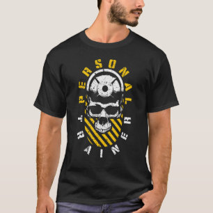 Halloween Gym Personal Trainer Skull Weight Plate T-Shirt
