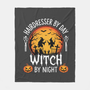 Halloween Hairdresser by Day Witch by Night Fleece Blanket