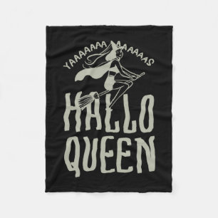 Halloween Hallo Queen Fleece Blanket