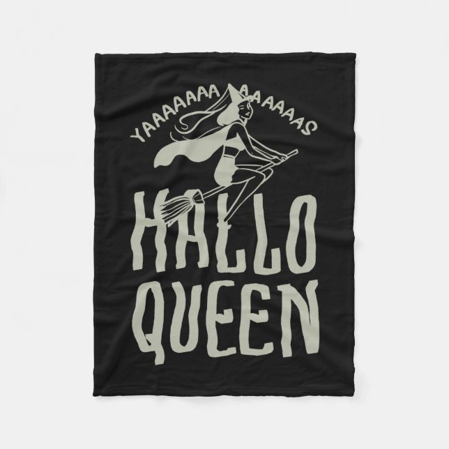 Halloween Hallo Queen Fleece Blanket (Front)