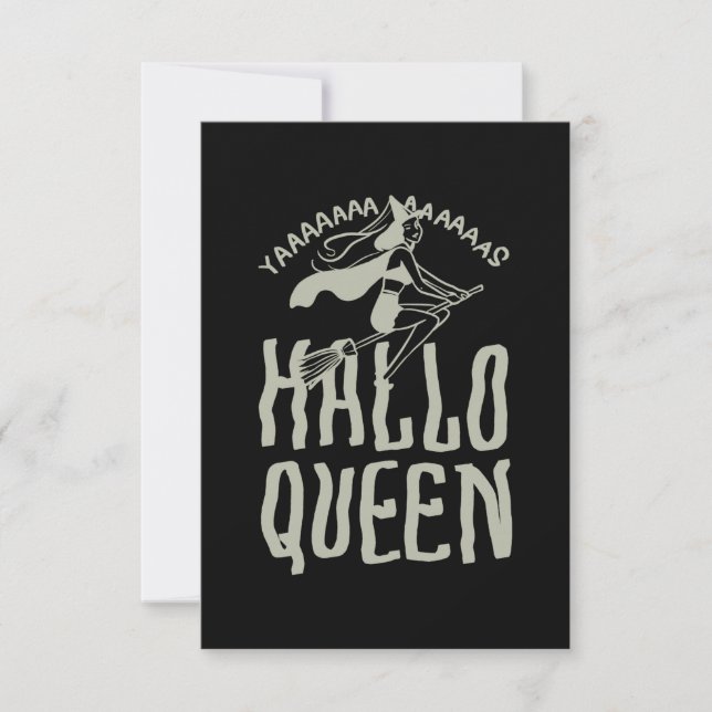 Halloween Hallo Queen RSVP Card (Front)