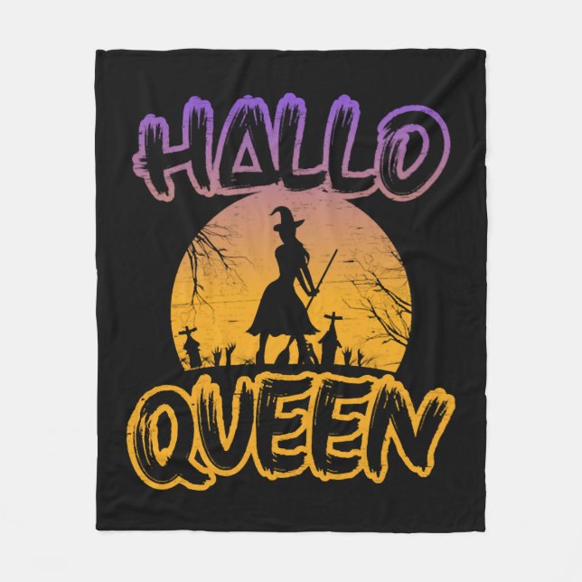 Halloween Halloqueen Fleece Blanket (Front)