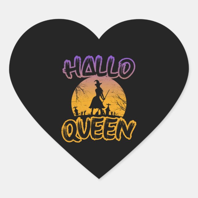 Halloween Halloqueen    Heart Sticker (Front)