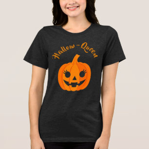Halloween Hallow-Queen Jack-O-Lantern Custom  Tri-Blend Shirt