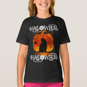 HALLOWEEN HALLOWEEN CAT BLACK PUMPKIN T-Shirt