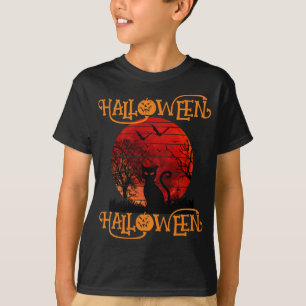 HALLOWEEN HALLOWEEN CAT BLACK SCARY BATS T-Shirt