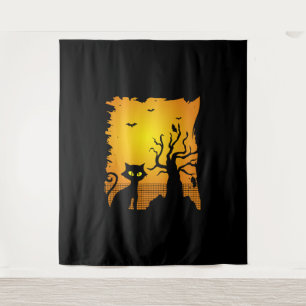 Halloween Halloween, Cat Happy Halloween Tapestry