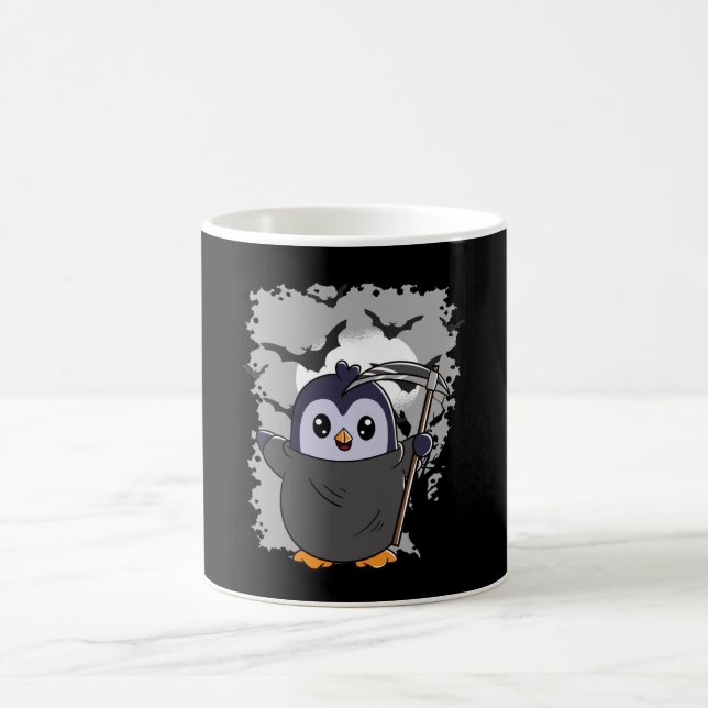 Halloween Halloween Penguin Grim Reaper Coffee Mug (Center)