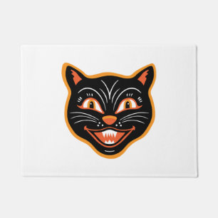 Halloween Halloween Vintage Black Cat Sticker Doormat
