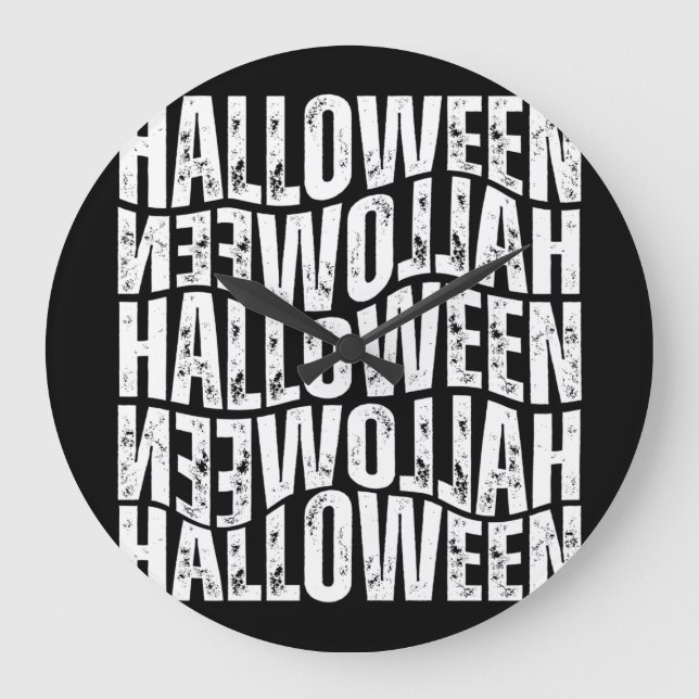 HALLOWEEN HALLOWEEN WARP TYPOGRAPHY LARGE CLOCK (Front)
