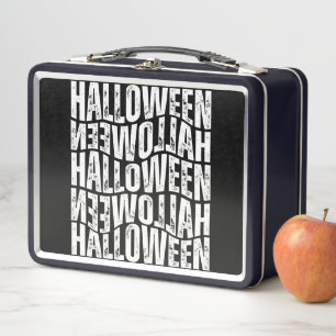 HALLOWEEN HALLOWEEN WARP TYPOGRAPHY METAL LUNCH BOX