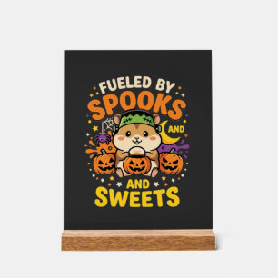 Halloween Hamster Fuelled By Spooks And Sweets_1 Acrylic Sign