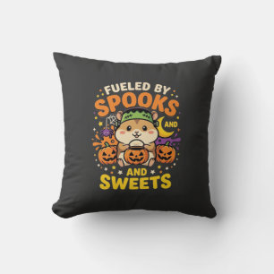 Halloween Hamster Fuelled By Spooks And Sweets_1 Cushion