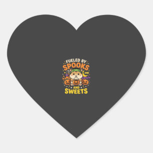 Halloween Hamster Fuelled By Spooks And Sweets_1 Heart Sticker