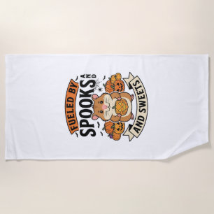 Halloween Hamster Fuelled By Spooks Funny Cute_1 Beach Towel