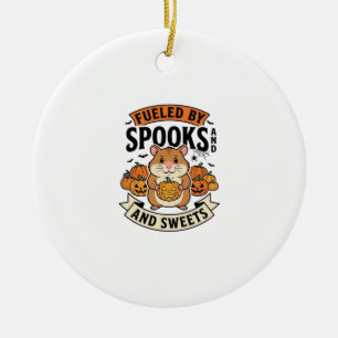 Halloween Hamster Fuelled By Spooks Funny Cute_1 Ceramic Tree Decoration