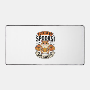 Halloween Hamster Fuelled By Spooks Funny Cute_1 Desk Mat