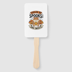 Halloween Hamster Fuelled By Spooks Funny Cute_1 Hand Fan