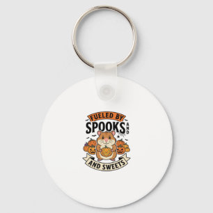 Halloween Hamster Fuelled By Spooks Funny Cute_1 Key Ring