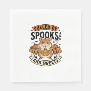 Halloween Hamster Fuelled By Spooks Funny Cute_1 Napkin