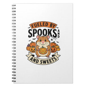 Halloween Hamster Fuelled By Spooks Funny Cute_1 Notebook