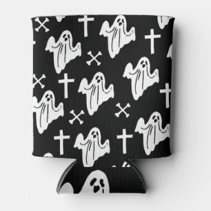 Halloween Hand Drawn Pattern Background Can Cooler