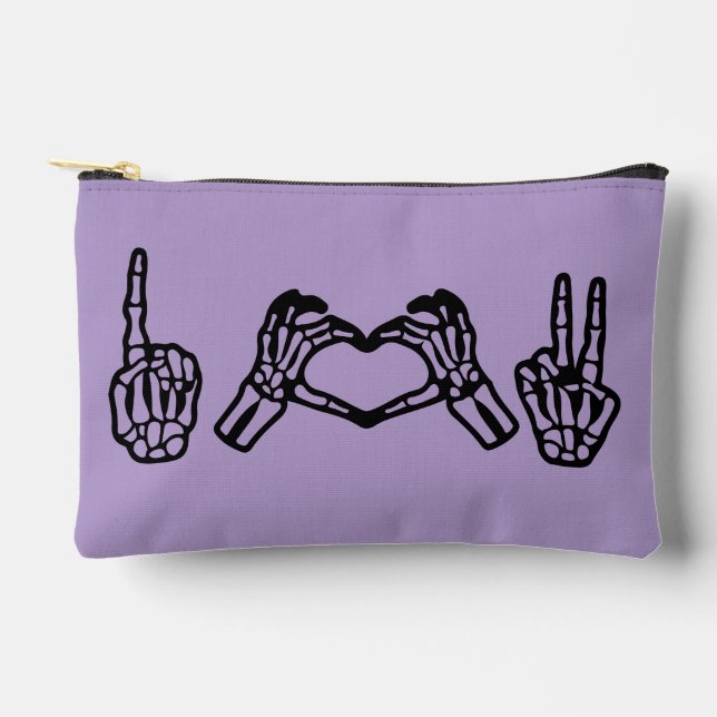 Halloween Hand Sign Language I Heart Peace Accessory Pouch (Front)