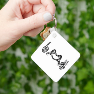 Halloween Hand Sign Language I Heart Peace Key Ring