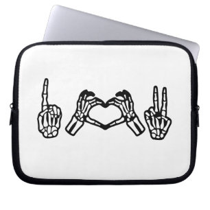Halloween Hand Sign Language I Heart Peace Laptop Sleeve