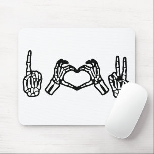 Halloween Hand Sign Language I Heart Peace Mouse Mat