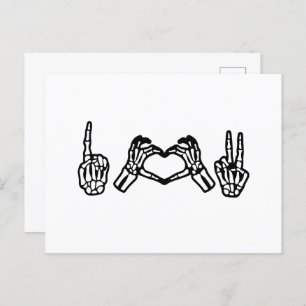 Halloween Hand Sign Language I Heart Peace Postcard