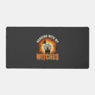 Halloween Hanging With My Witches Haunted House Desk Mat