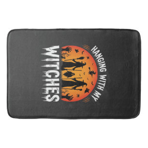 Halloween Hanging With My Witches Vintage Moon Bath Mat
