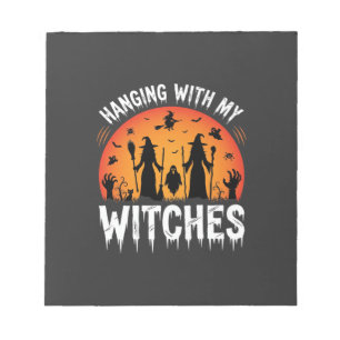 Halloween Hanging With My Witches Vintage Moon Notepad