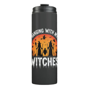 Halloween Hanging With My Witches Vintage Moon Thermal Tumbler
