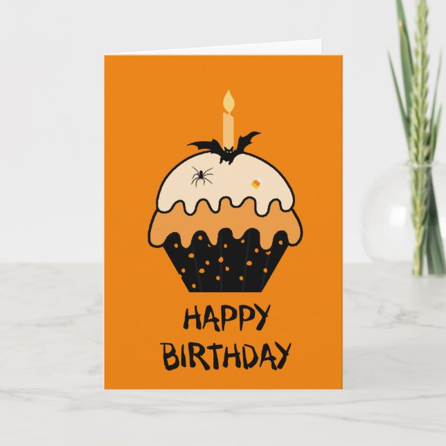 Halloween Happy Birthday Card (Front)