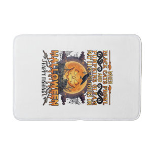 Halloween Happy Fishing Black Cats Pumpkins Crow A Bath Mat